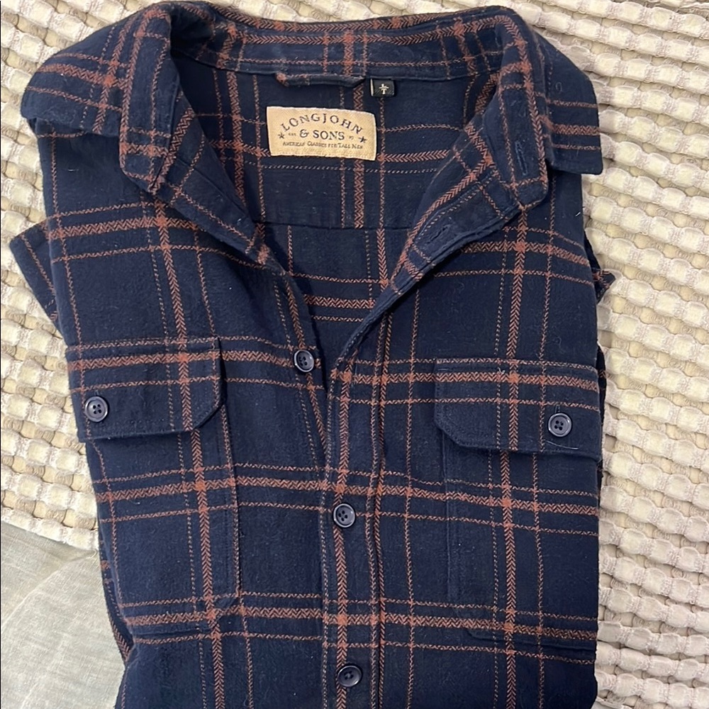 Long John & Sons Navy Plaid Men's flannel